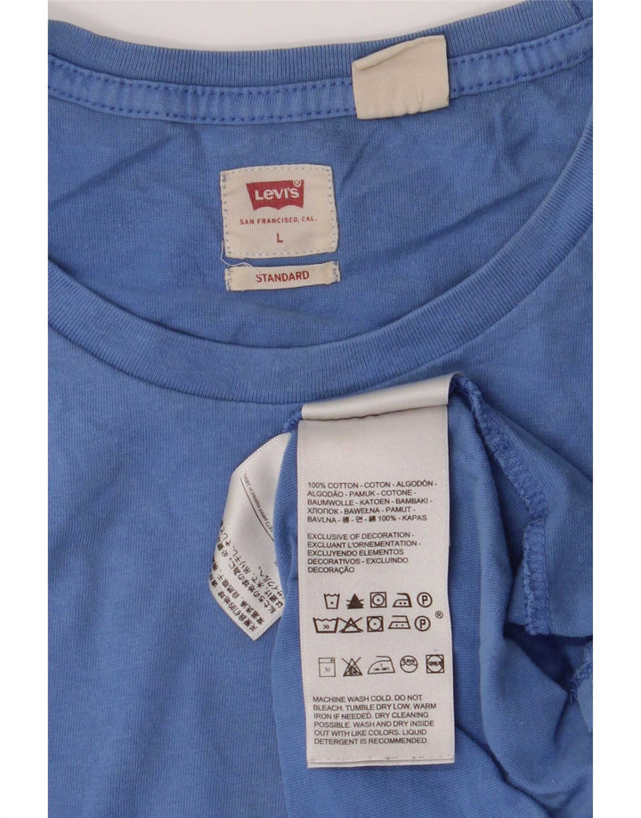 Levi's Herren Standard T-Shirt Top Large Blau Baumwolle