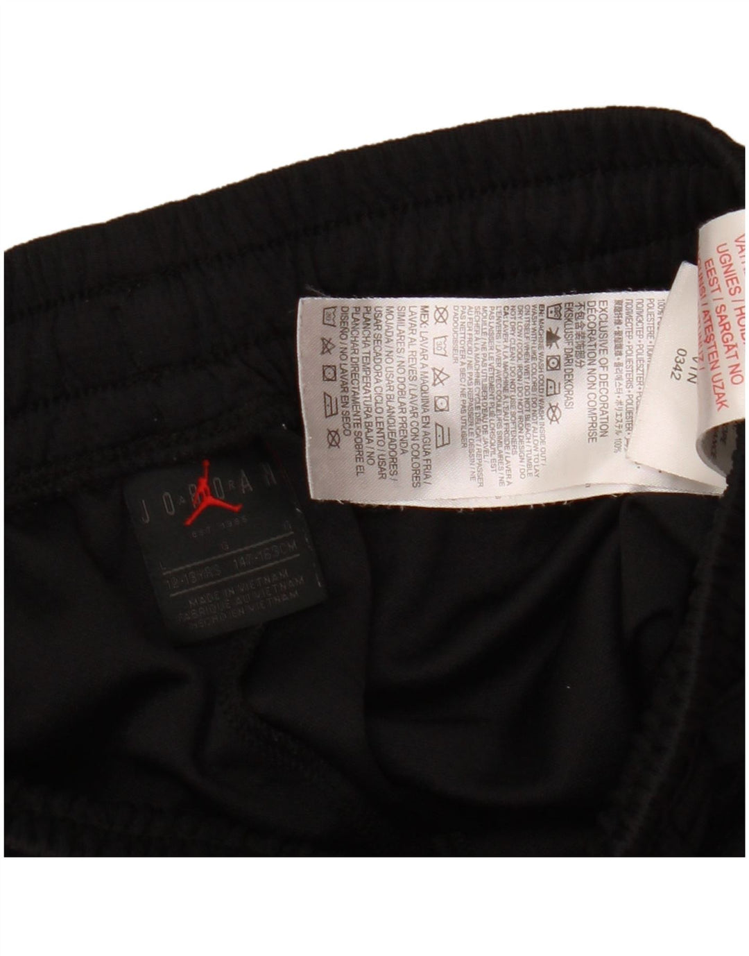 Jordan Jungen-Sportshorts, 12–13 Jahre, groß, schwarzes Farbblock-Polyester