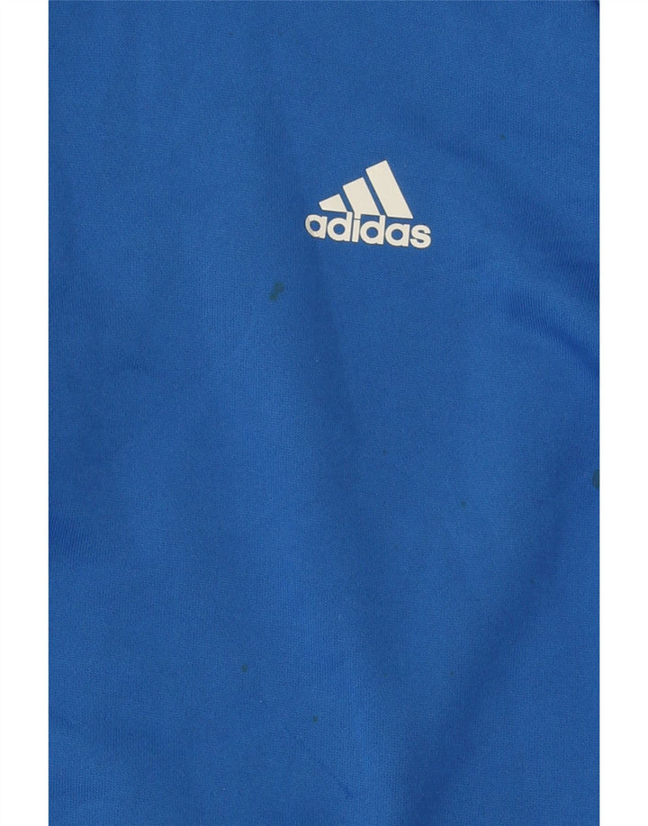 ADIDAS Mens Zip Neck Sweatshirt Jumper Large Blue Polyester Vintage Adidas and Second-Hand Adidas from Messina Hembry 