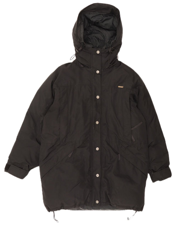 Calvin Klein Damen-Kapuzenübergroßer, gepolsterter Mantel, UK 10, Small, schwarzes Nylon