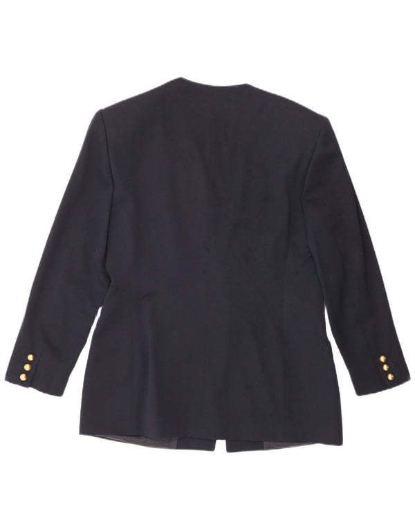 Les Copains Damen-Blazer mit 1 Knopf, Gr. 14, mittleres Marineblau