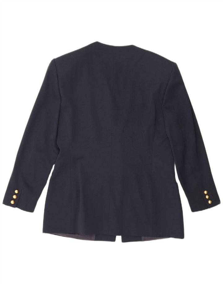Les Copains Damen-Blazer mit 1 Knopf, Gr. 14, mittleres Marineblau