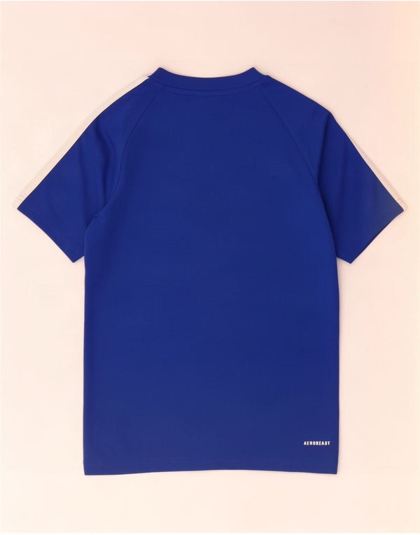 Adidas Jungen Aeroready T-Shirt Top 11–12 Jahre, blaues Polyester