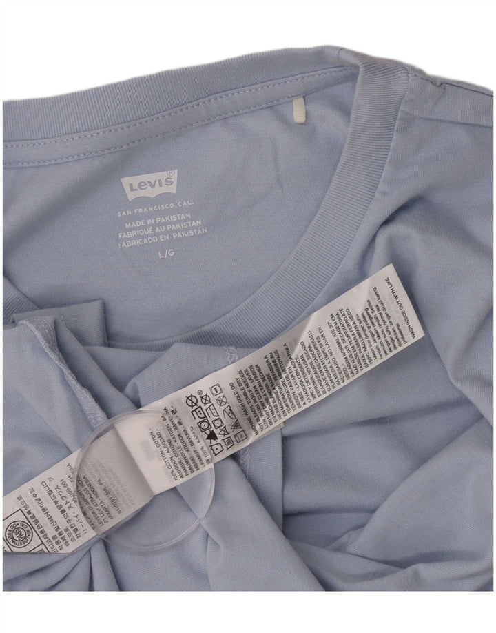 Levi's Damen T-Shirt Top UK 16 Large Blau Baumwolle