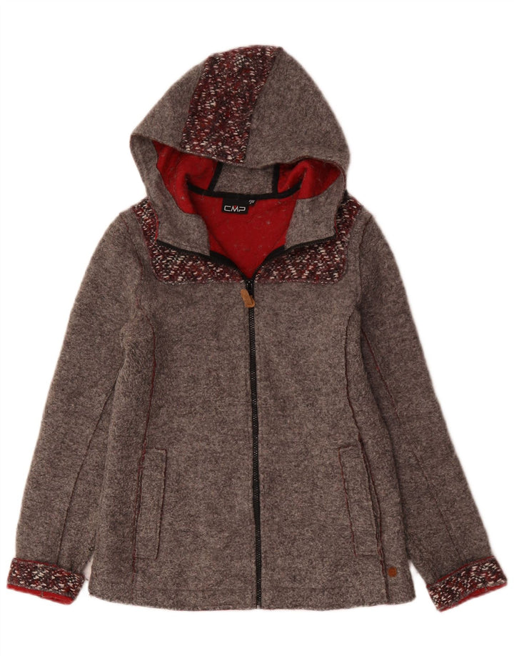 CMP Damen-Bomberjacke mit Kapuze, UK 10, kleine graue Schurwolle