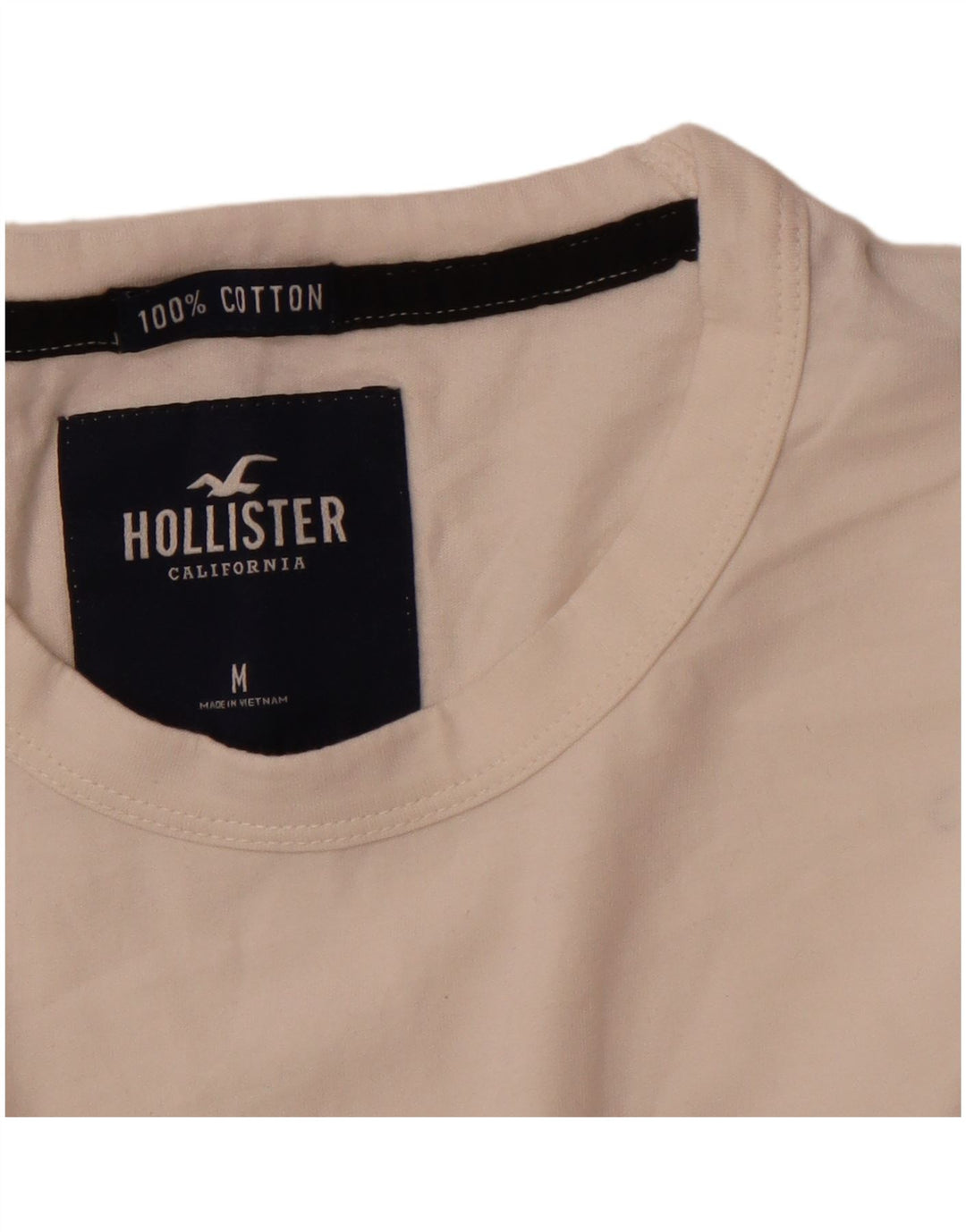 HOLLISTER Herren-Grafikoberteil mit langen Ärmeln, mittelweiße Colourblock-Baumwolle