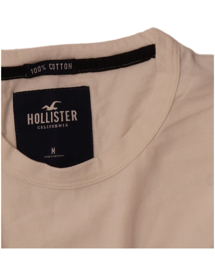 HOLLISTER Herren-Grafikoberteil mit langen Ärmeln, mittelweiße Colourblock-Baumwolle