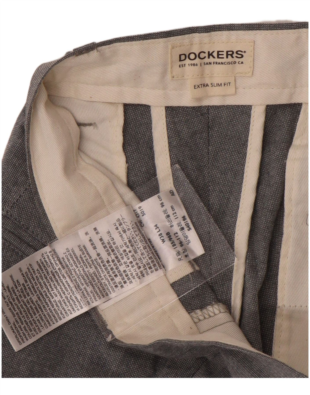 Dockers Herren-Chinohose mit extra schmaler Passform, W38, L34, graue Baumwolle