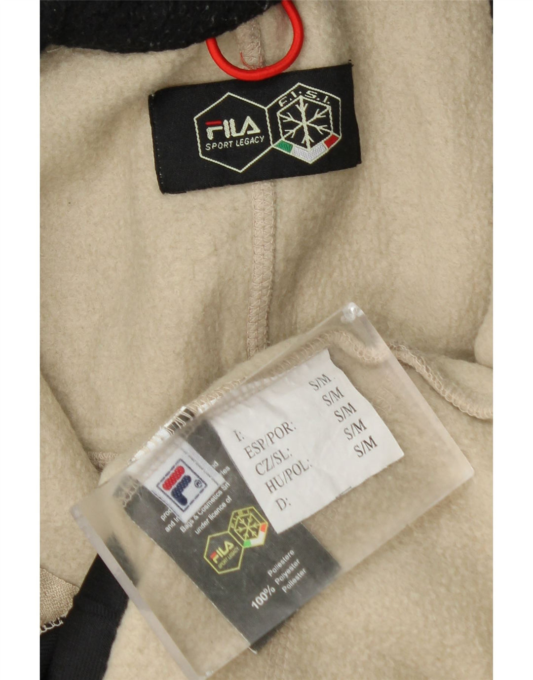 FILA Herren Fleecejacke UK 36 Small Beige Colourblock Polyester