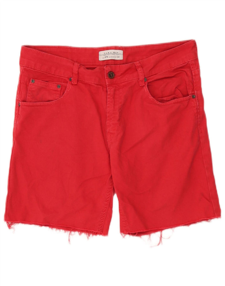 Zara Herren Jeansshorts EU 40 Medium W31 Rot