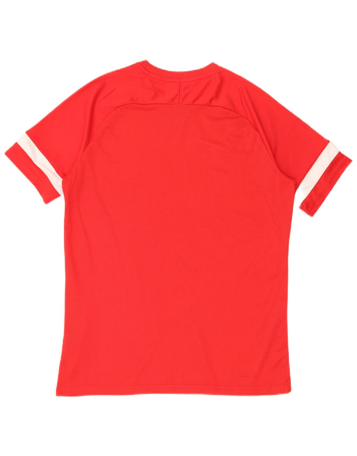 Nike Herren Dri Fit T-Shirt-Oberteil, großes rotes Farbblock-Polyester