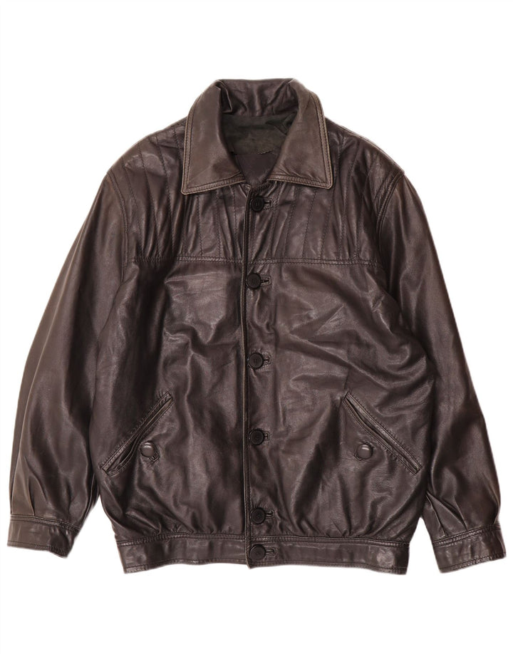 VINTAGE Herren Lederjacke UK 40 Großes schwarzes Leder