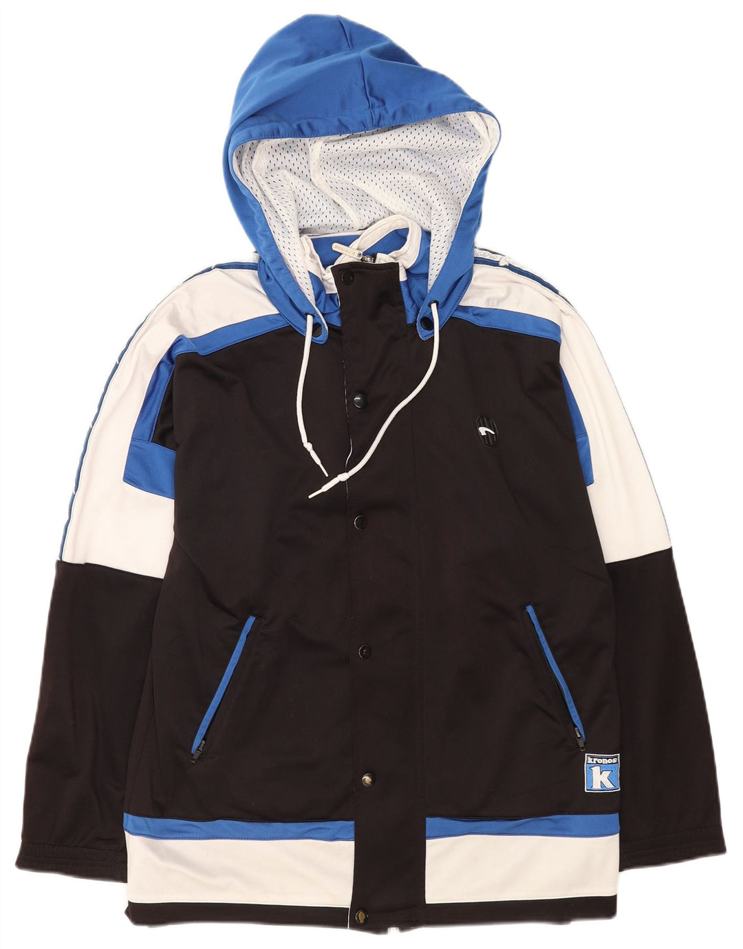 Kronos Herren-Trainingsanzug mit Kapuze, Oberjacke, mittelschwarzes Farbblock-Polyester