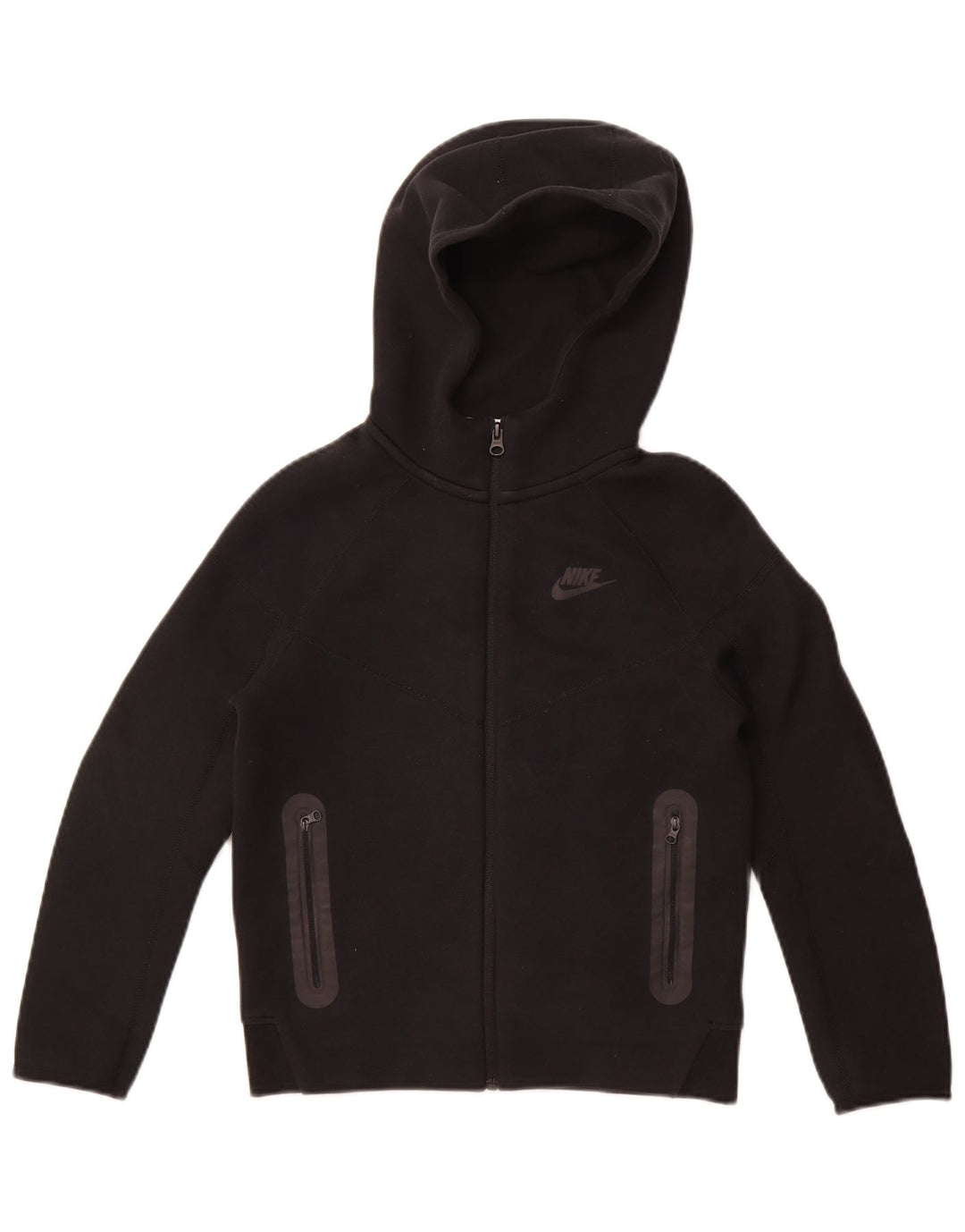 Nike Jungen-Kapuzenpullover mit Reißverschluss, 10–11 Jahre, mittlere schwarze Baumwolle