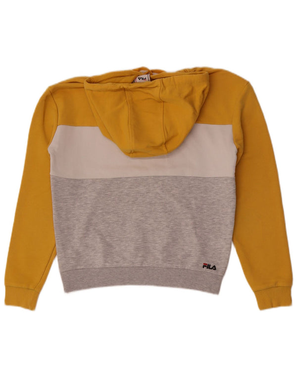Fila Womens Graphic Hoodie Pullover UK 6 XS Mehrfarbiger Farbblock