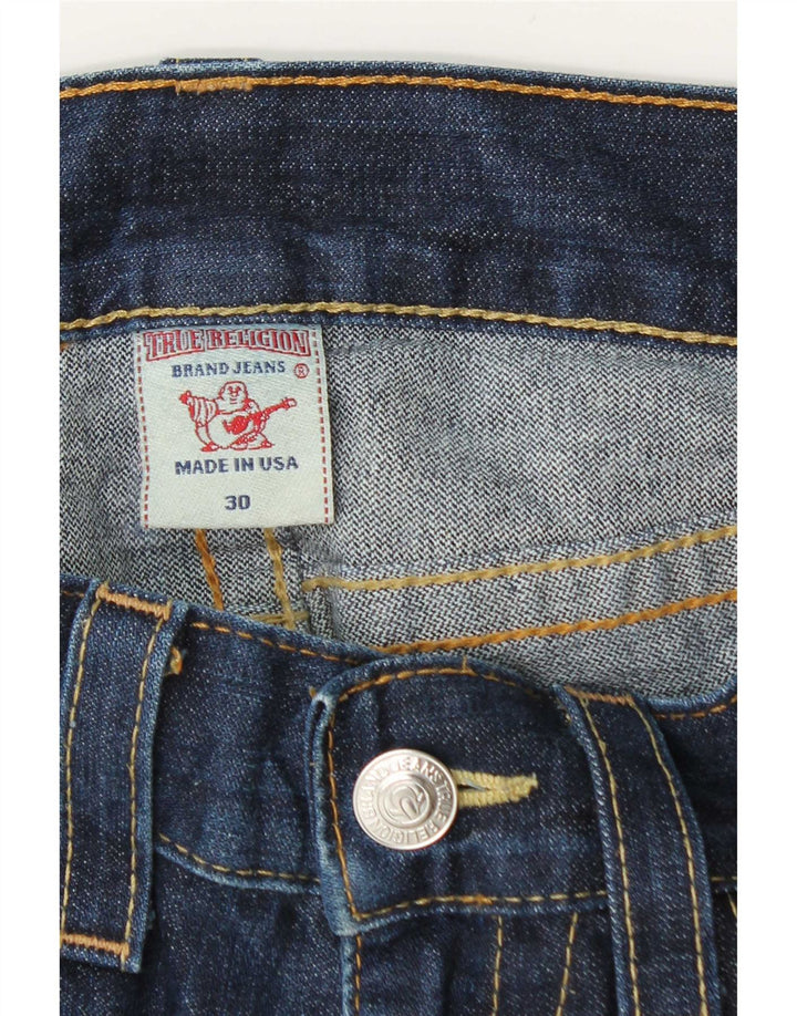 True Religion Herren Straight Jeans W30 L31 Blau Baumwolle