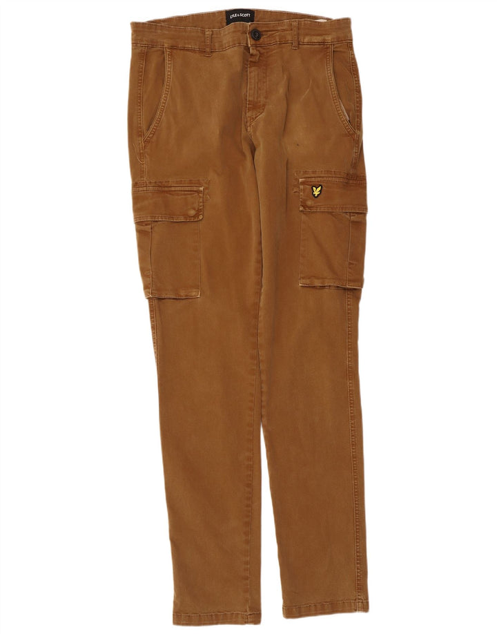 Lyle & Scott Herren Slim Cargohose W32 L33 Braune Baumwolle