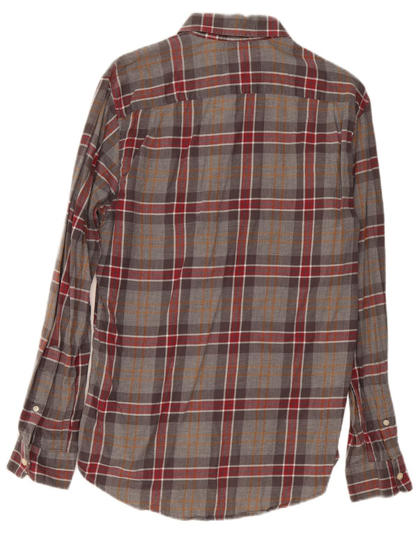 Jack Wills Herren-Flanellhemd, klein, grau, kariert, Baumwolle