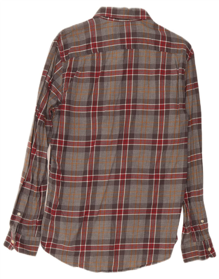 Jack Wills Herren-Flanellhemd, klein, grau, kariert, Baumwolle