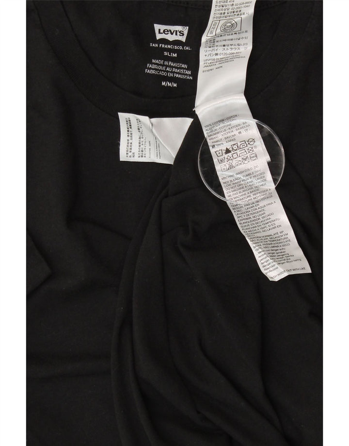 LEVI'S Slim Fit T-Shirt-Oberteil für Herren aus mittelschwarzer Baumwolle