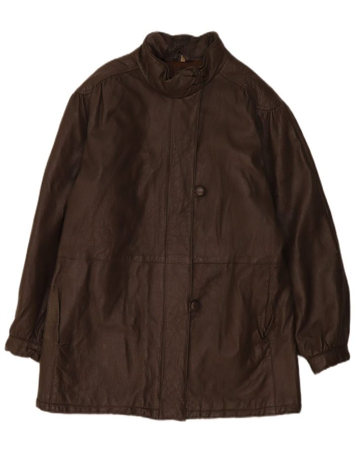 Vintage Damen Lederjacke IT 44 Mittelgrau