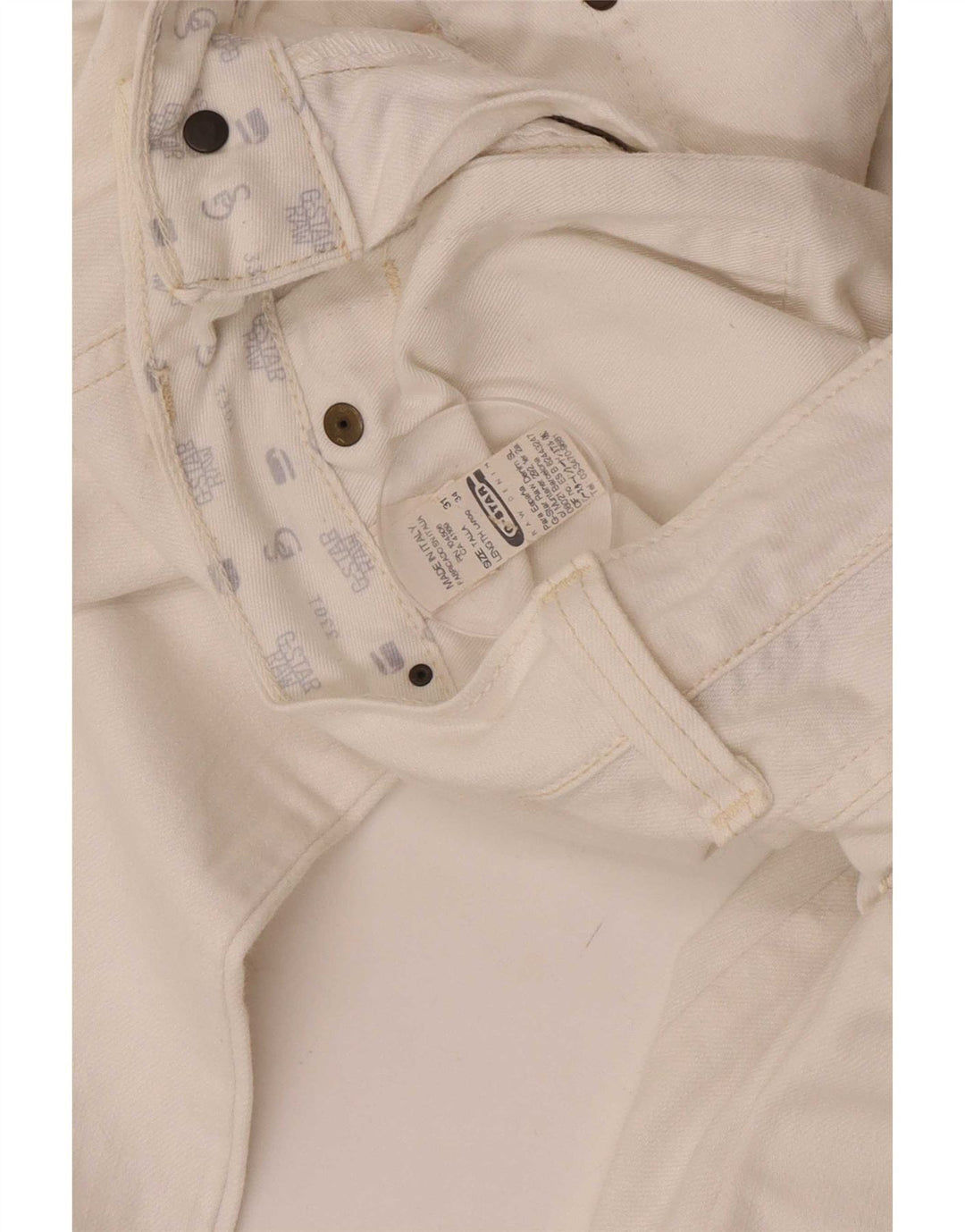 G-Star Damen Slim Jeans W31 L34 Weiße Baumwolle