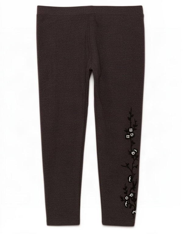 Marks & Spencer Damen Crop Leggings UK 18 XL Grau geblümte Baumwolle