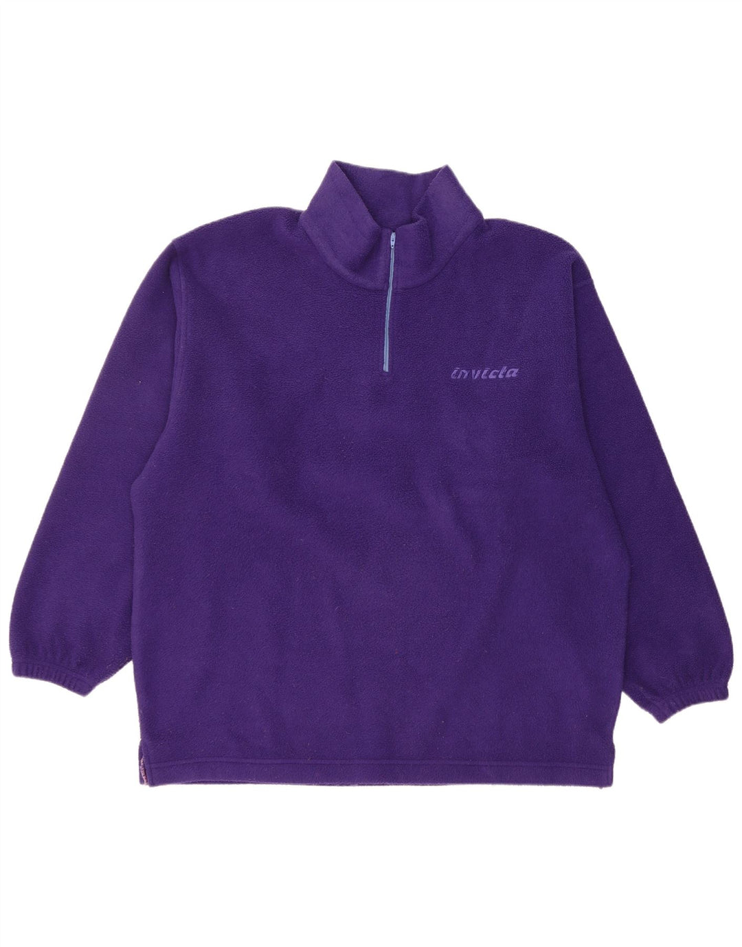 Invicta Herren-Fleecepullover mit Reißverschluss, lockerer Passform, mittelviolettes Polyester