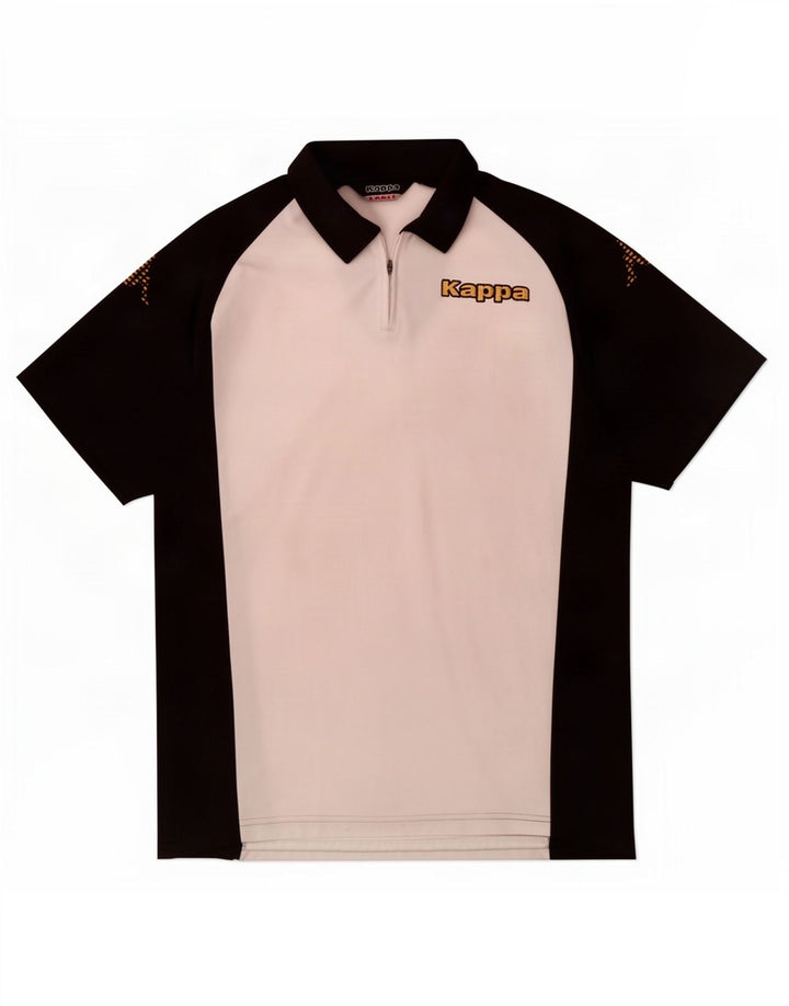 Kappa Herren-Poloshirt, groß, weißes Colourblock-Polyester