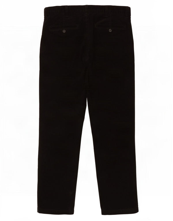 Marks & Spencer Mens Regular Fit Corduroy Trousers W36 L29 Black Cotton