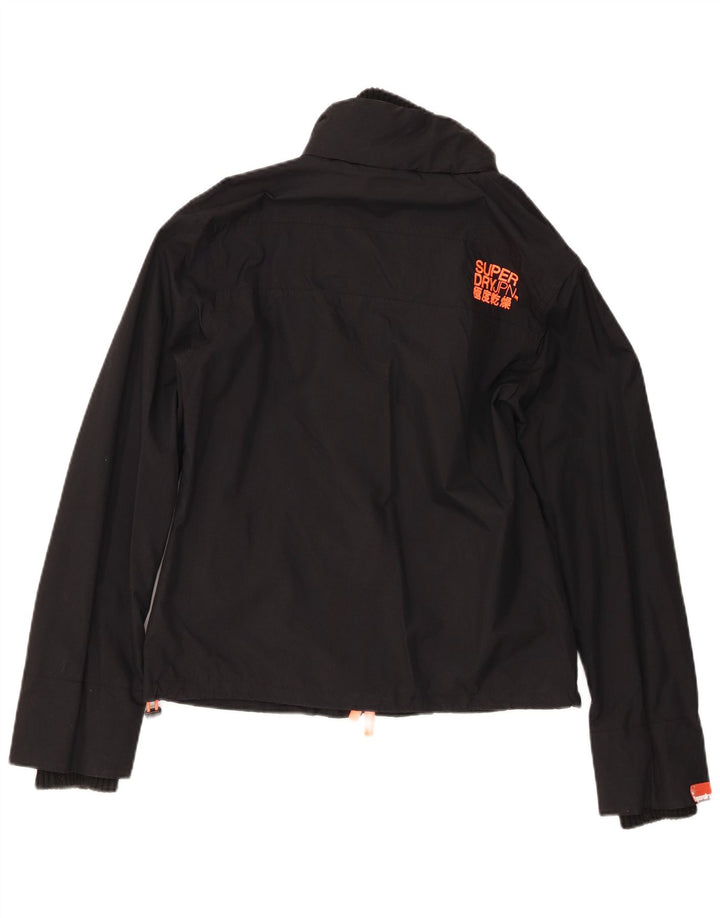 Superdry Damen The Windcheater Regenjacke UK 14 Large Schwarz Nylon