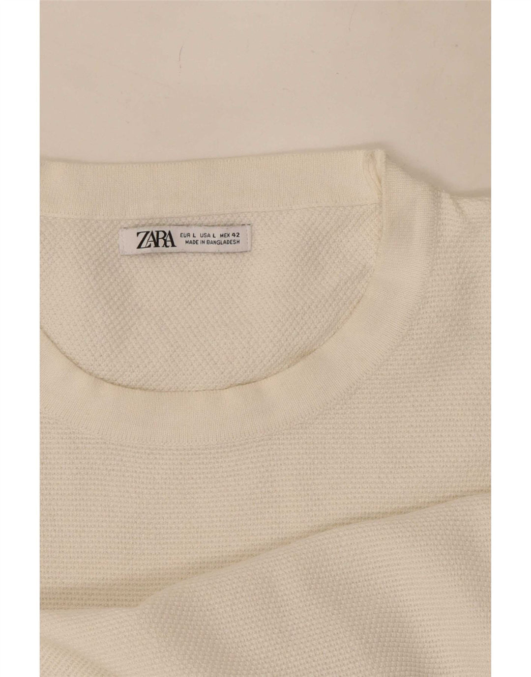 Zara Herren T-Shirt Top Large Weiß