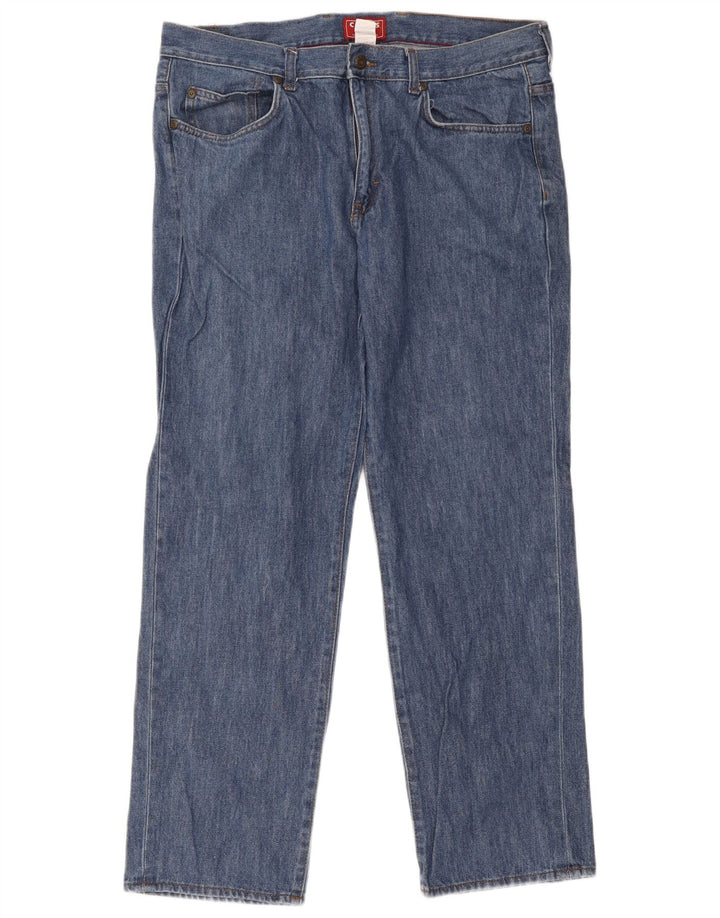 Chaps Herren Straight Jeans W36 L30 Blaue Baumwolle