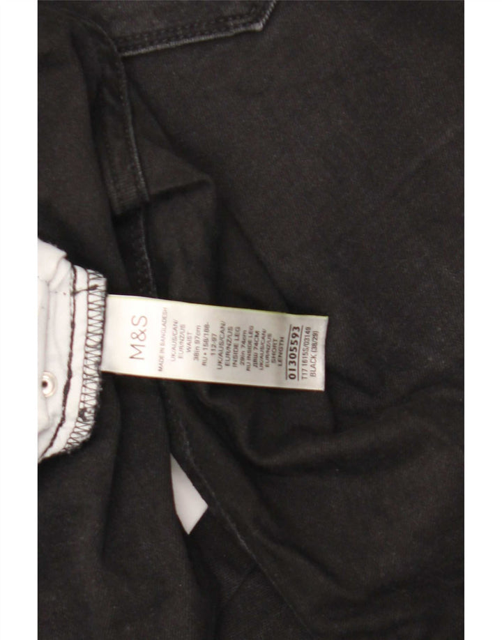 Marks & Spencer Slim-Jeans für Herren, W38, L29, schwarze Baumwolle