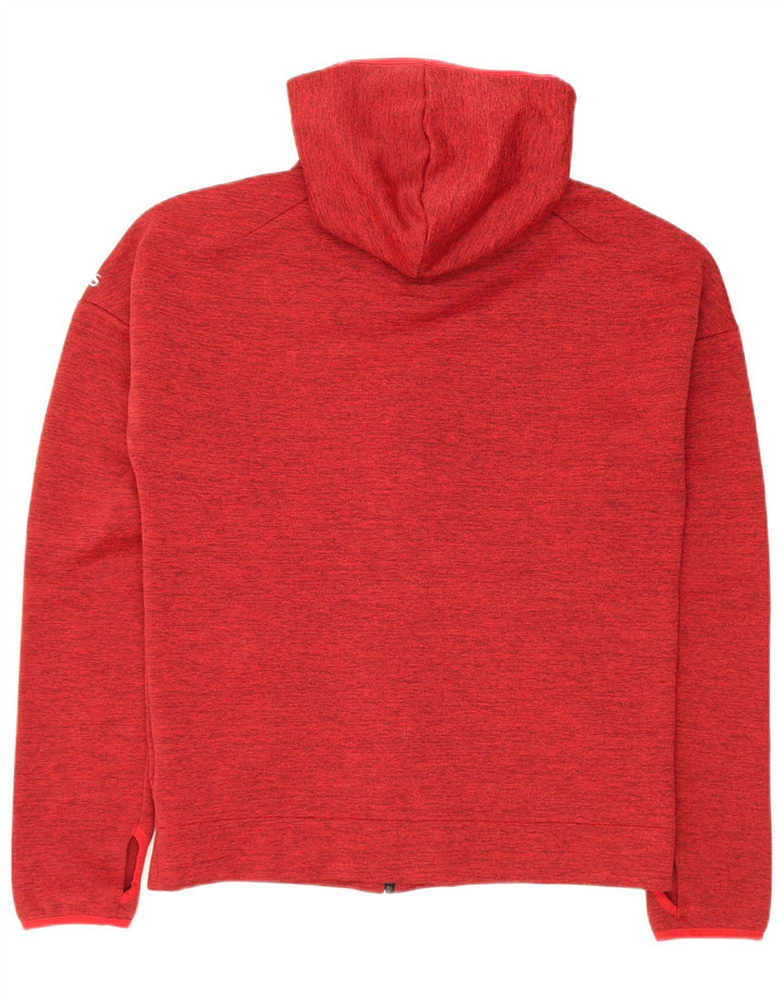 Adidas Herren-Trainingsanzugoberteil aus mittelrot geflecktem Polyester