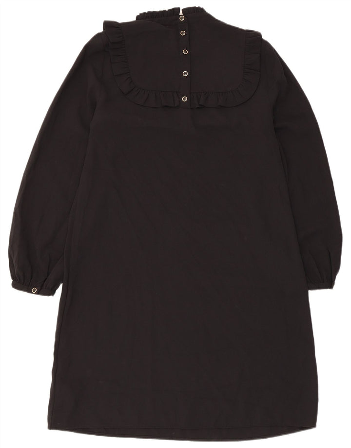 Marks & Spencer Damen Langarm-Etuikleid UK 12 Medium Schwarz