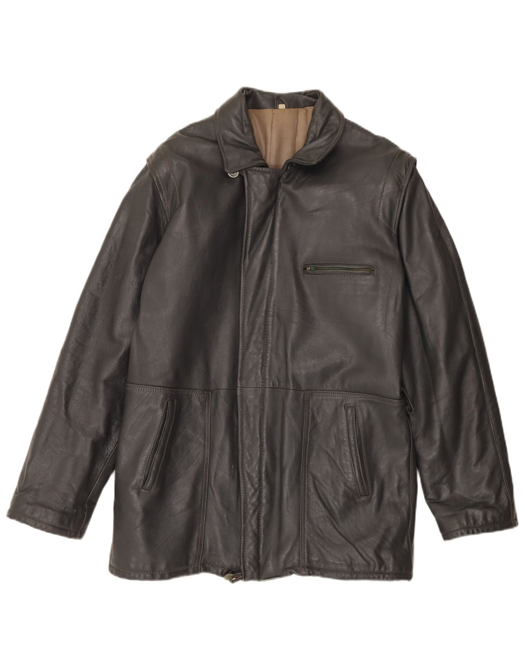 Vintage Herren Lederjacke IT 52 XL Graues Leder