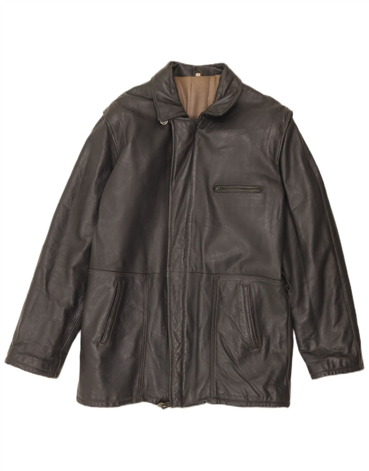 Vintage Herren Lederjacke IT 52 XL Graues Leder