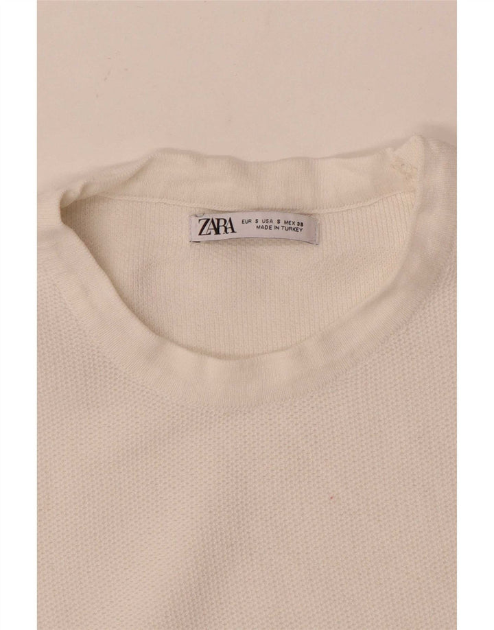 Zara Herren T-Shirt Top Small Weiß