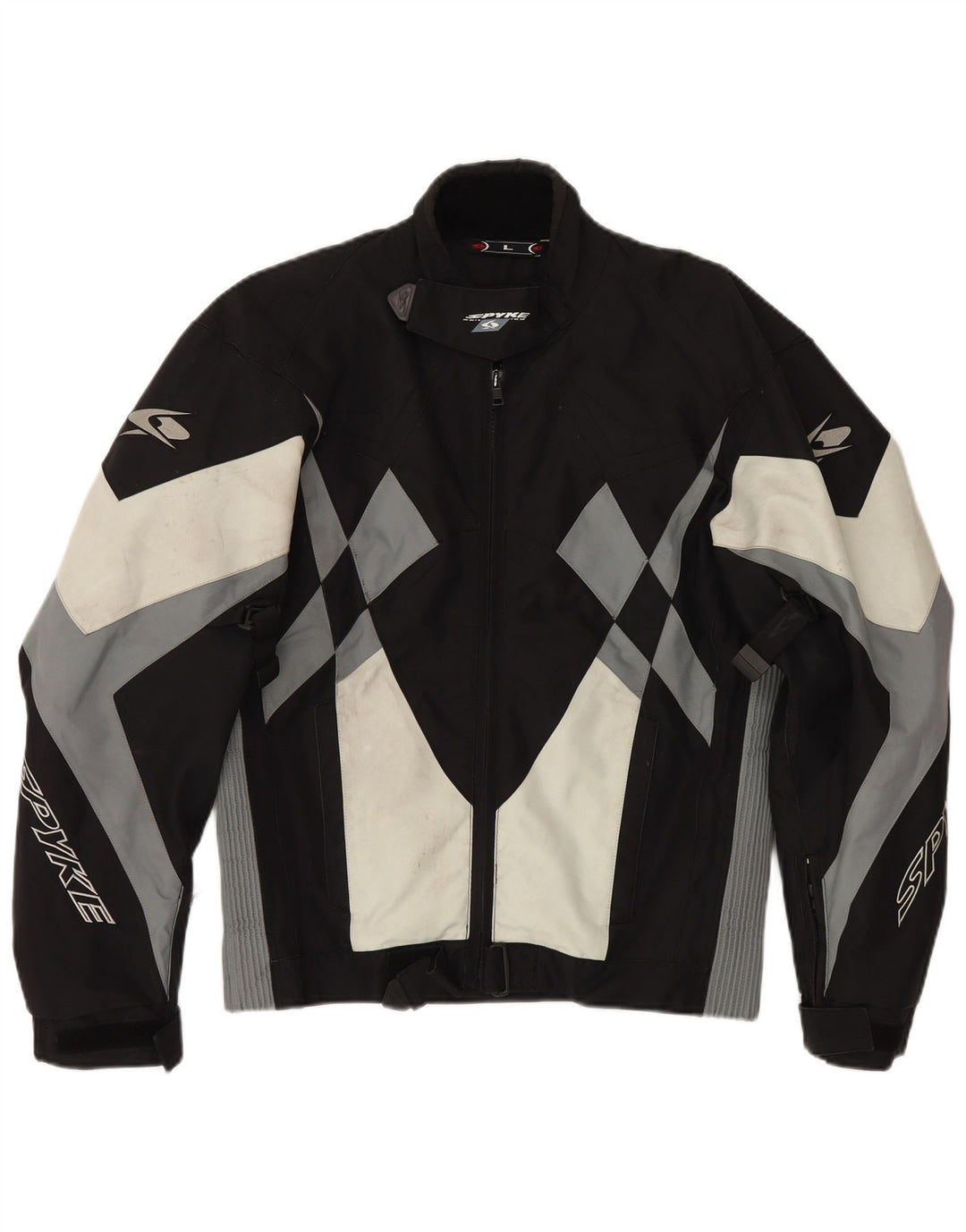 Spyke Herren-Bomberjacke mit Grafik, UK 40, Größe L, Schwarz, Colourblock-Biker