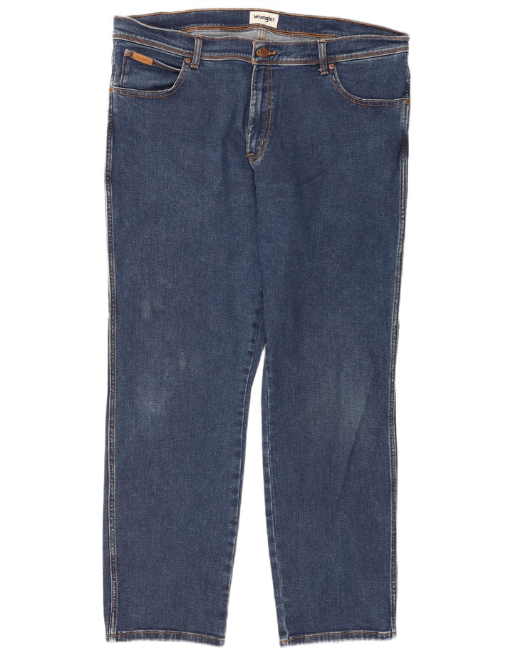 Wrangler Herren Texas Straight Jeans W42 L32 Blaue Baumwolle