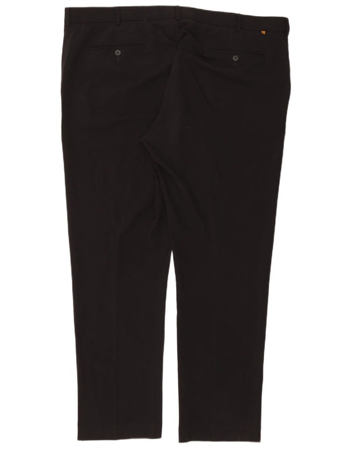 Farah Herren-Anzughose, gerade, W46, L33, Schwarz, Polyester