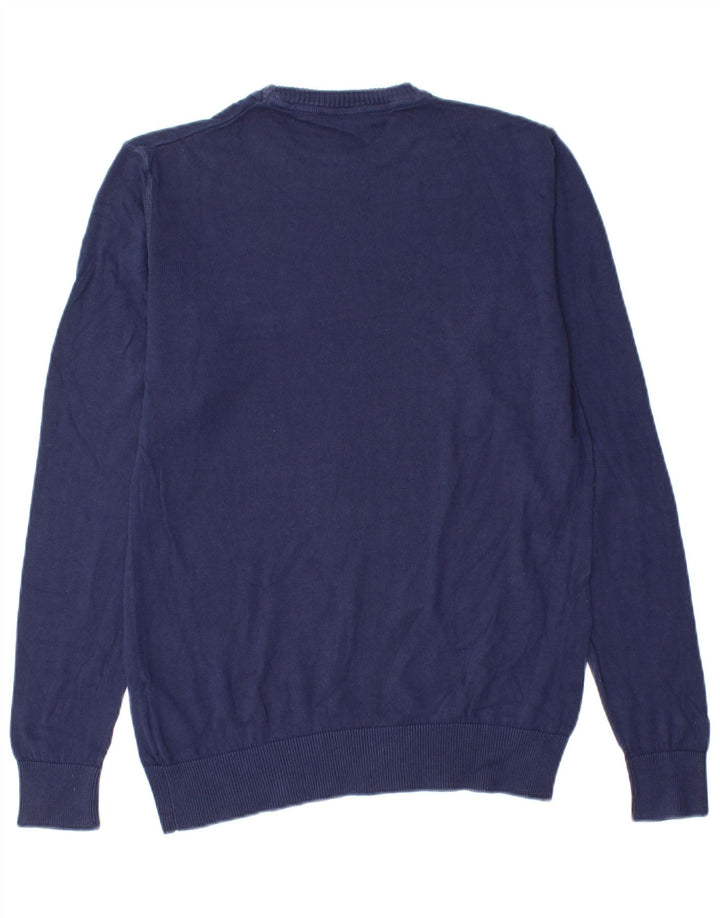 Gas Herren-Pullover mit Rundhalsausschnitt, mittlere marineblaue Baumwolle