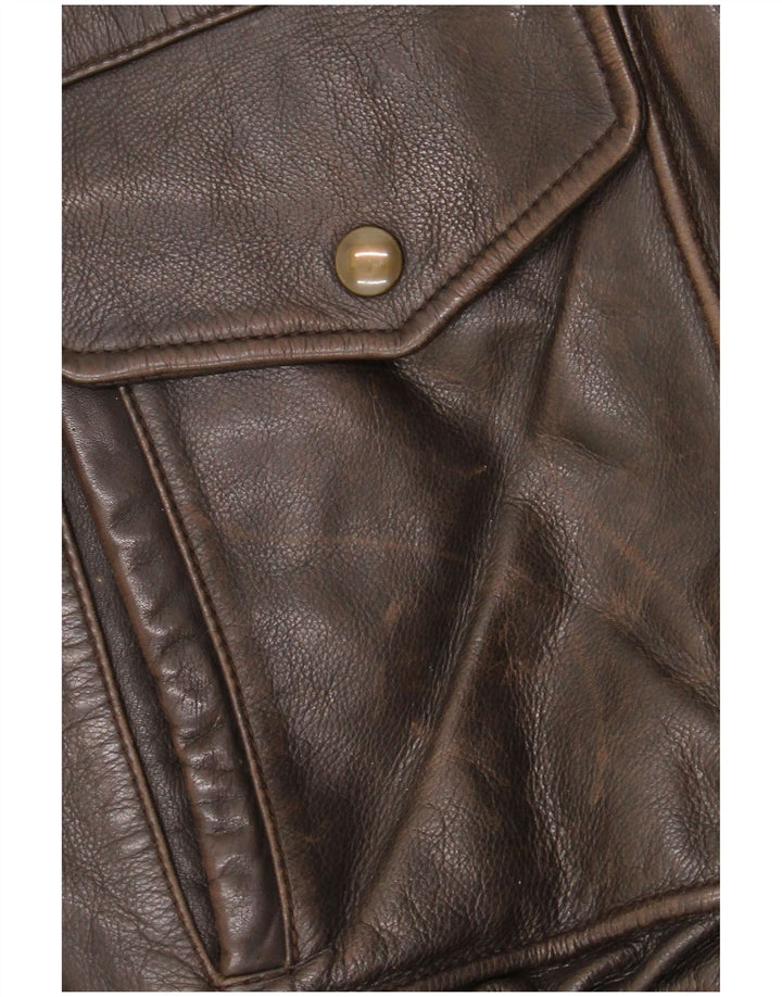 Vintage Herren Lederjacke IT 52 XL Braunes Leder