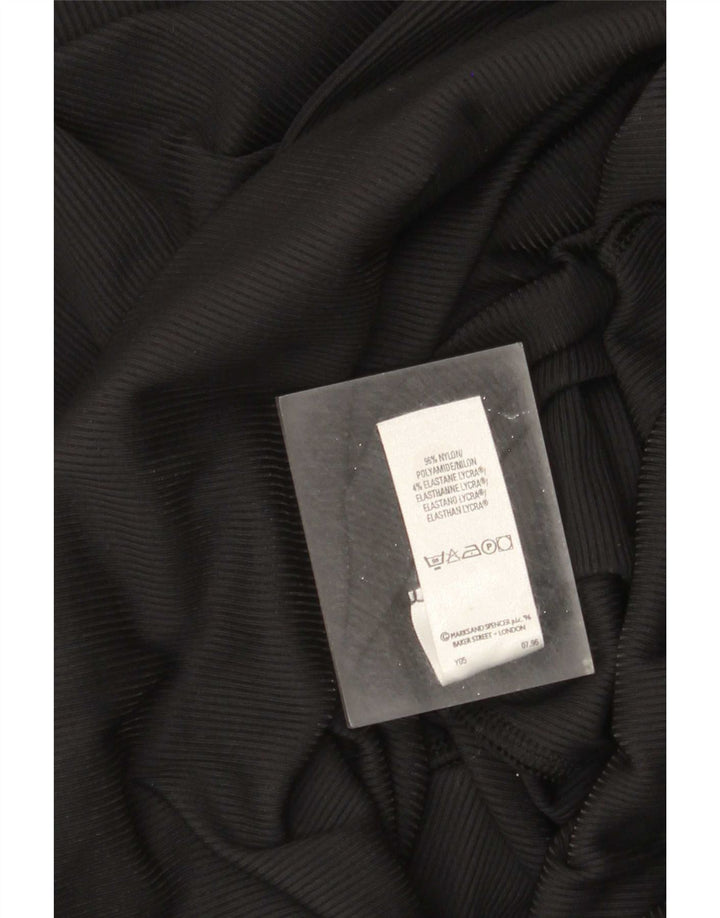 Marks & Spencer Damen Maxikleid UK 10 Small Schwarz Nylon