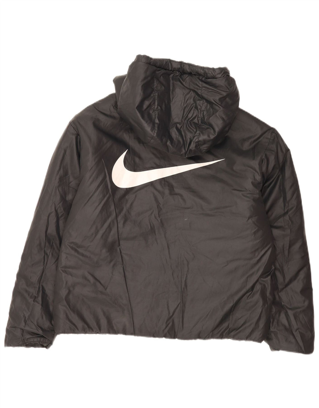 Nike Damen Kapuzenjacke, wendbar, gepolstert, UK 16, Größe L, Schwarz, Polyester