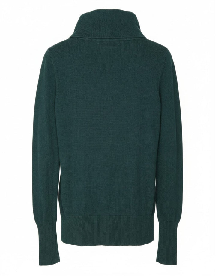 MOSSIMO Womens Roll Neck Jumper Sweater UK 10 Small Green Nylon