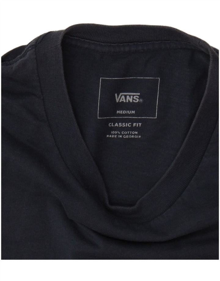 VANS Mens Classic Fit T-Shirt Top Medium Black Colourblock Cotton
