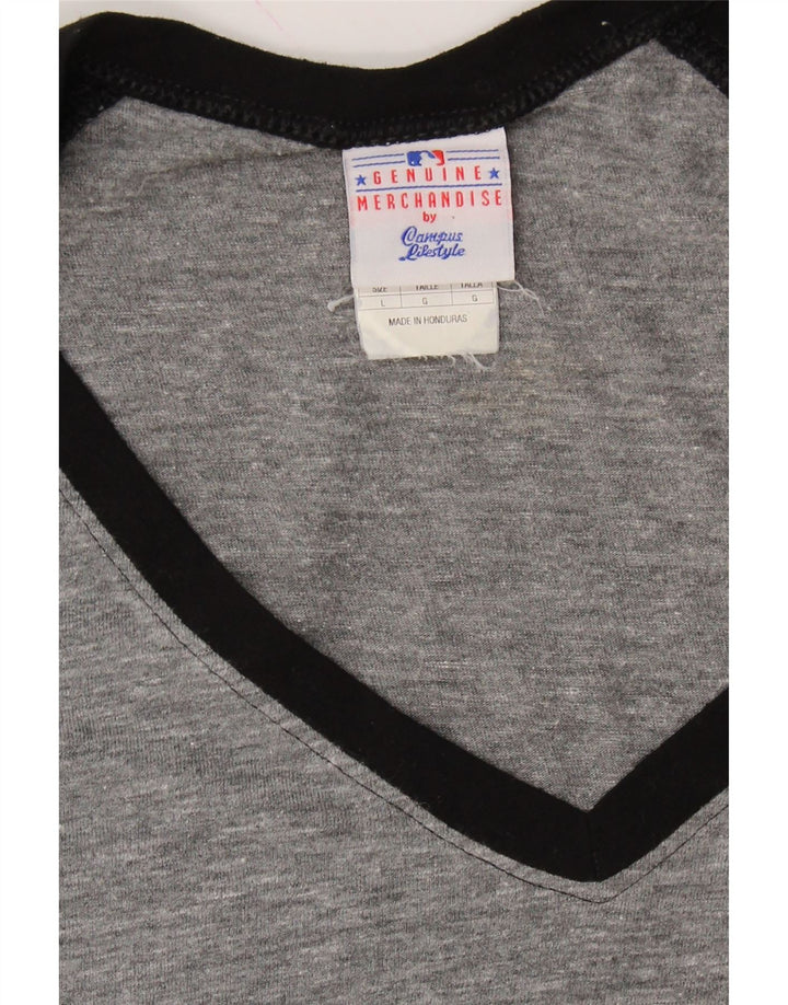 GENUINE MERCHANDISE Womens Graphic T-Shirt Top UK 14 Large Grey Vintage Genuine Merchandise and Second-Hand Genuine Merchandise from Messina Hembry 