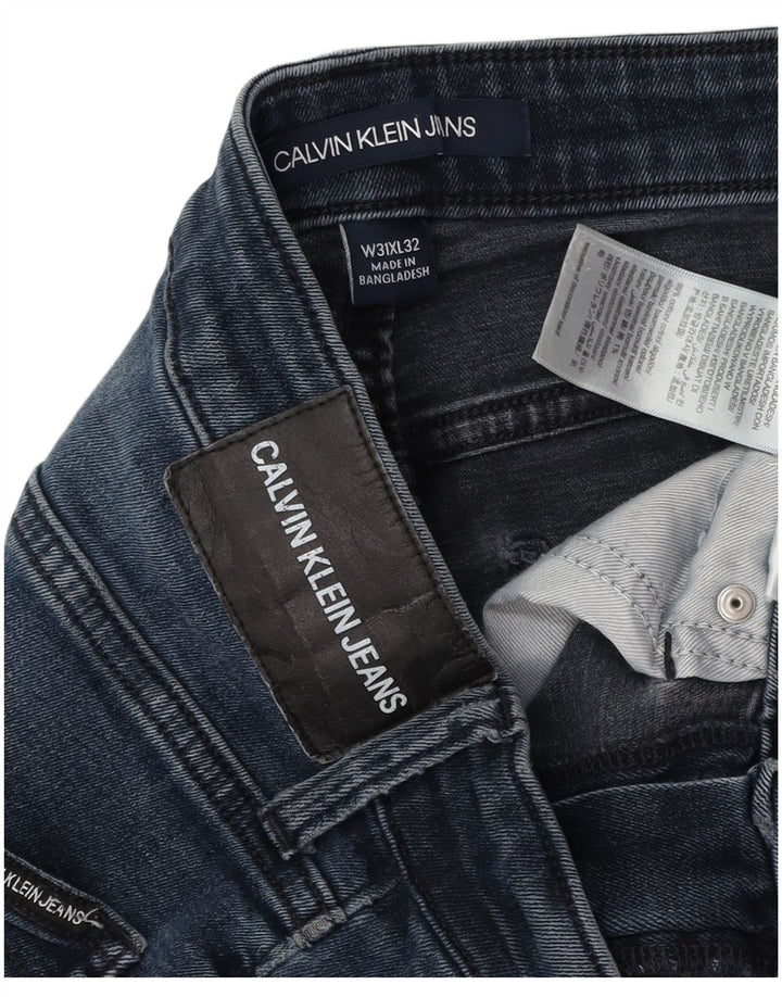 CALVIN KLEIN Herren Etroite Slim Jeans W31 L32 Blaue Baumwolle